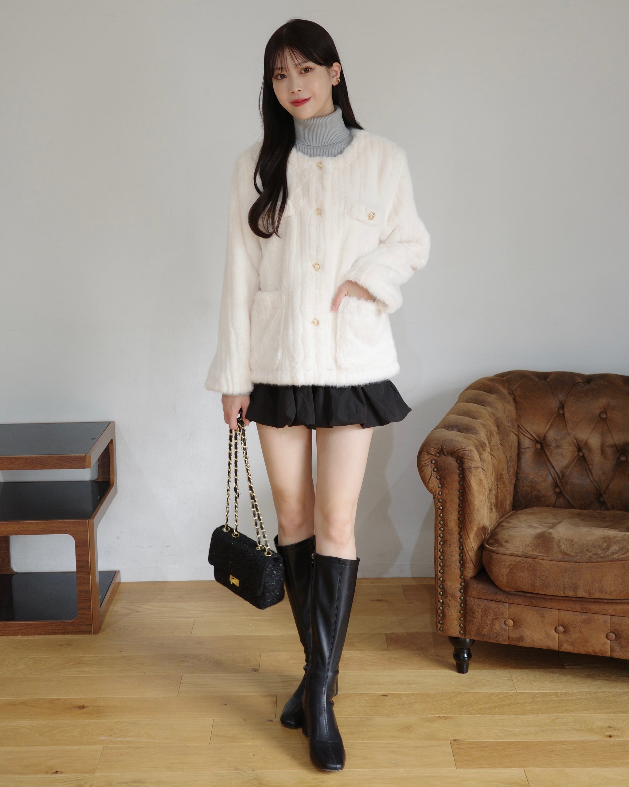 ノーカラーファーコート – Maison de Lyla