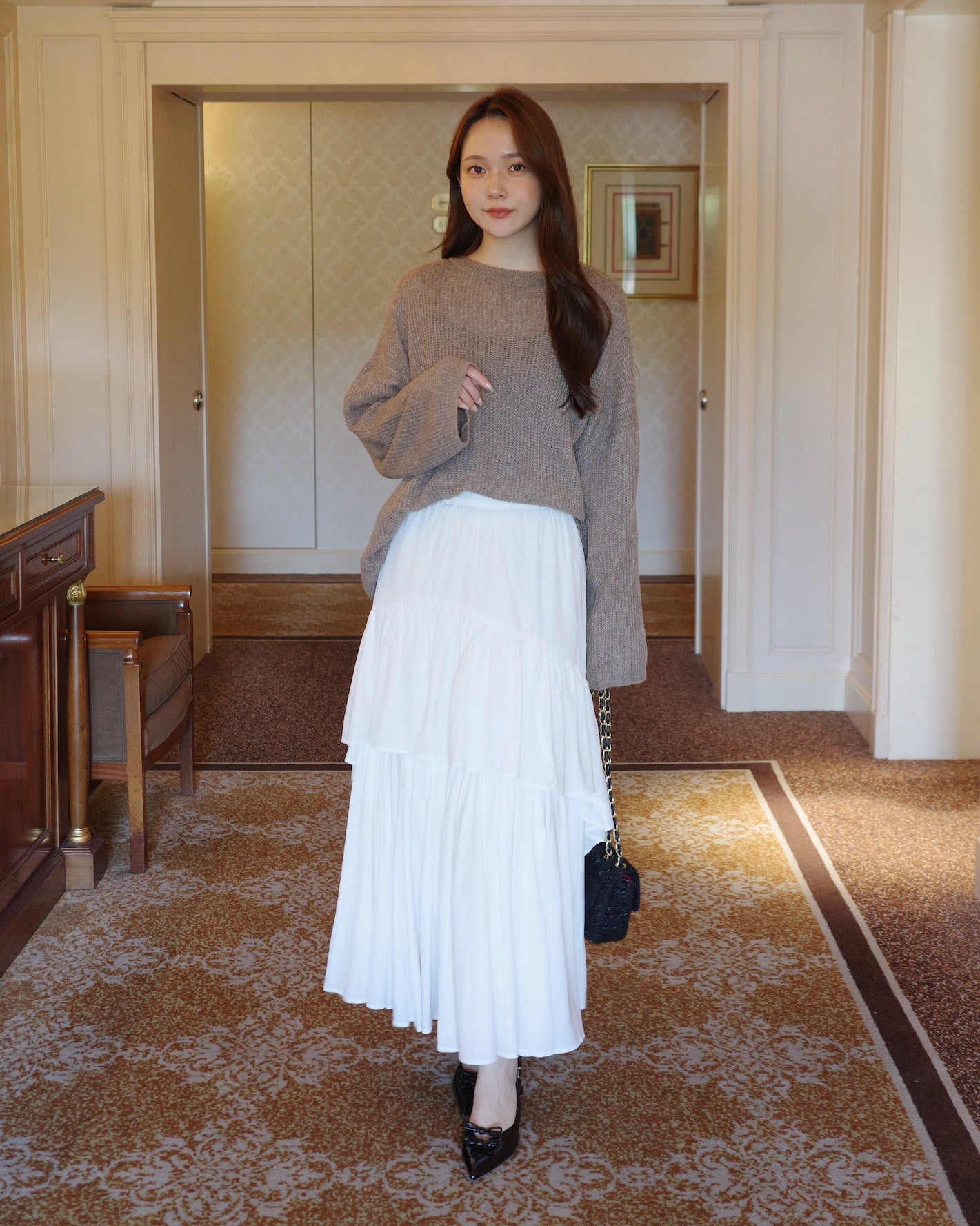 Atelier Henriette ニット セットアップ ショート丈プルオーバー＆ミニスカートニットセットアップ