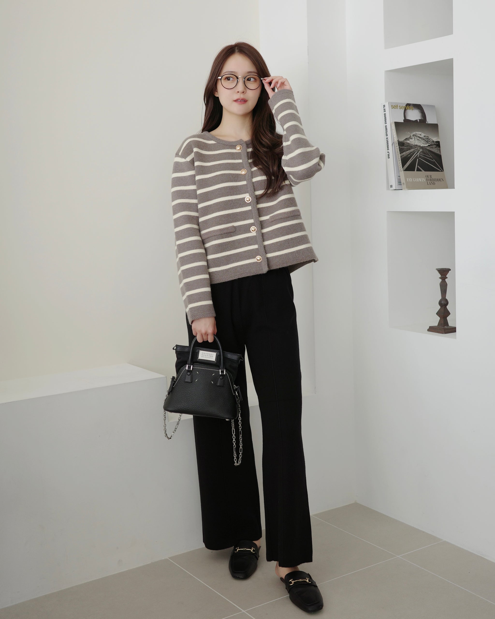 【極美品】Masin de Lyla ボーダーニットカーディガン フリー 春服 ボーダーニットカーディガン – Maison de Lyla
