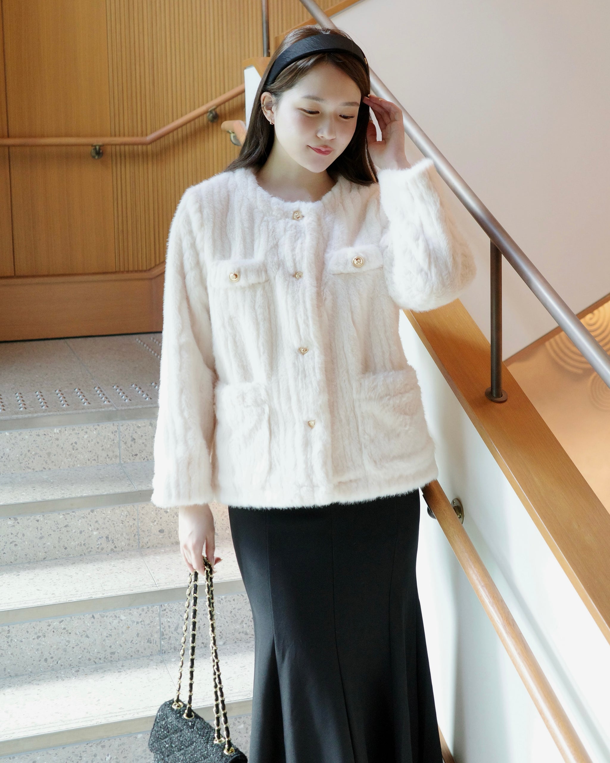 ノーカラーファーコート – Maison de Lyla