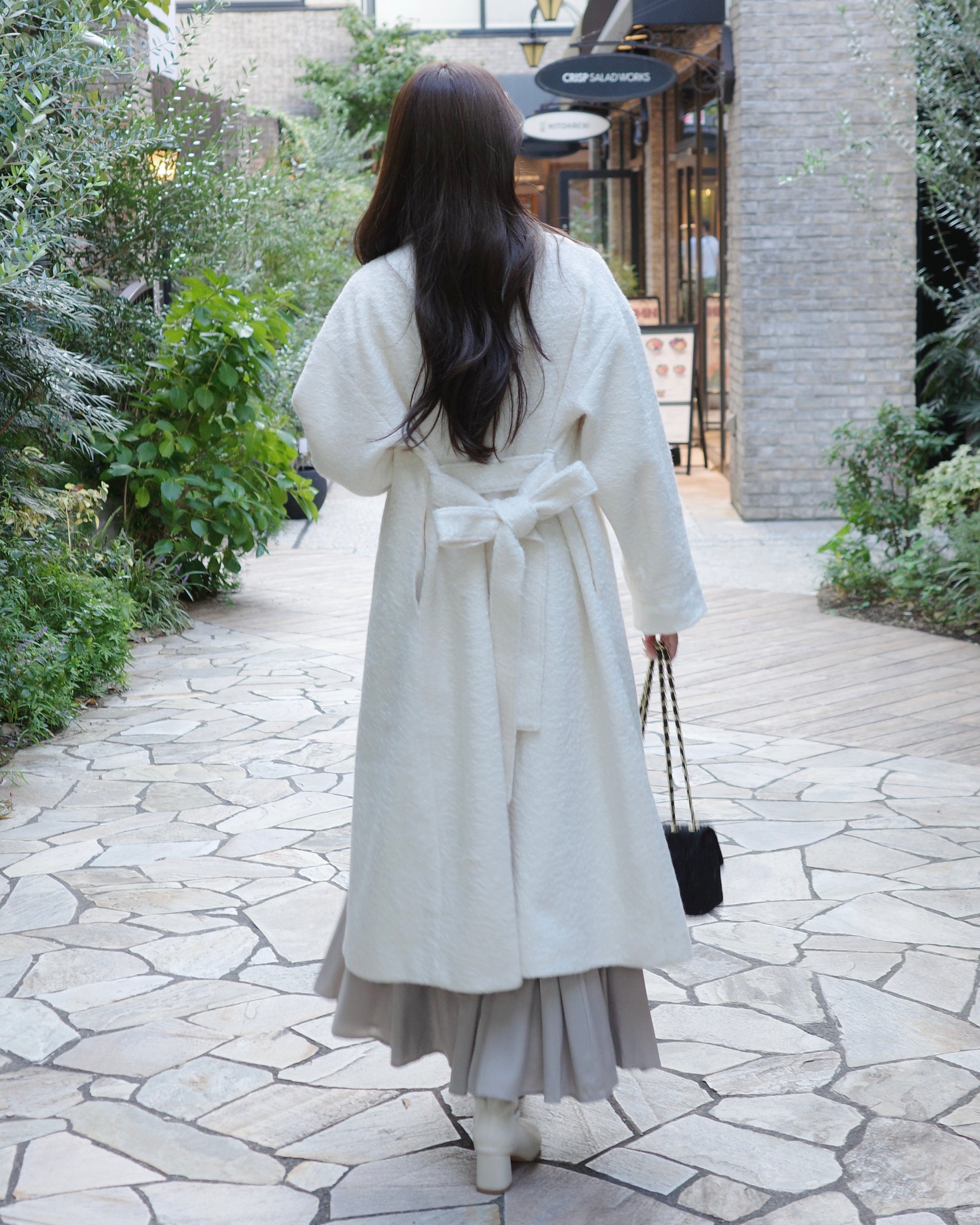 アイボリー　カシミヤ100%　 ダブルボタン ロングコート ダブルボタンロングコート – Maison de Lyla