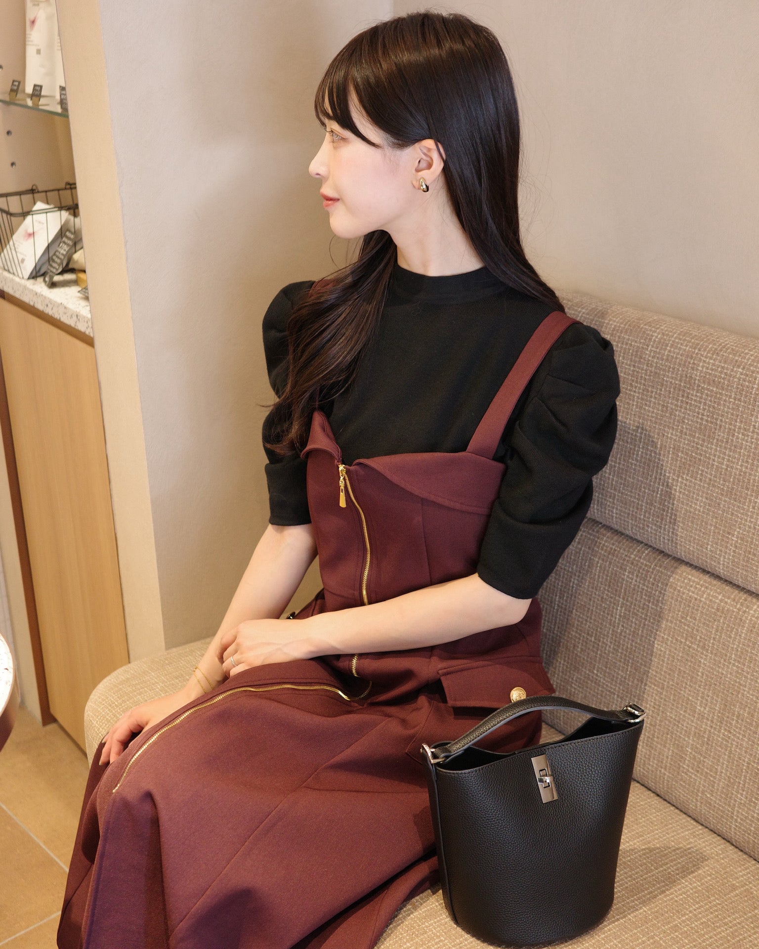 トップス SAYO SLY | OFFSHOULDER FRONT ZIP トップス (Tシャツ・カットソー