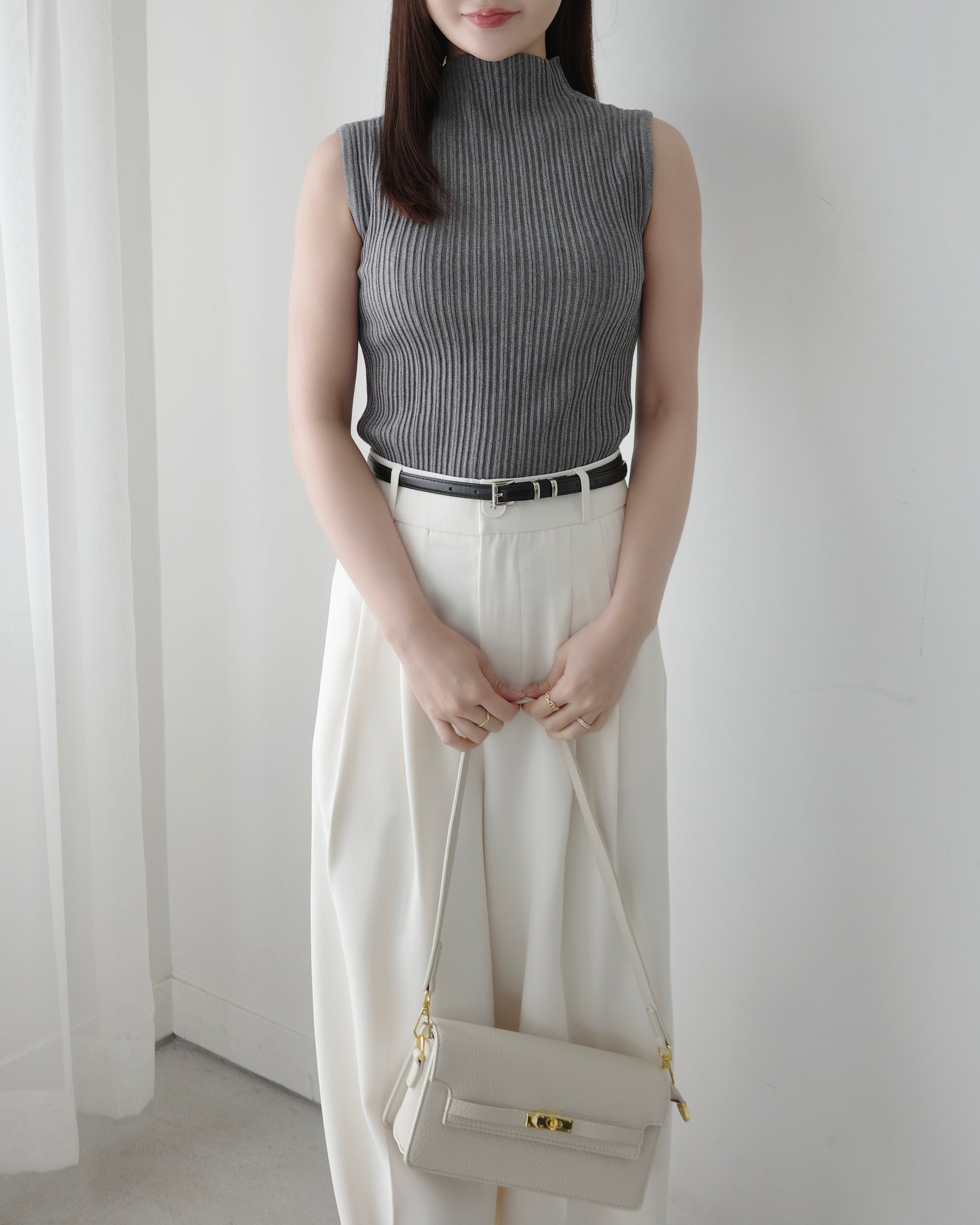 ノースリーブリブニットトップス ノースリーブリブニットトップス – Maison de Lyla