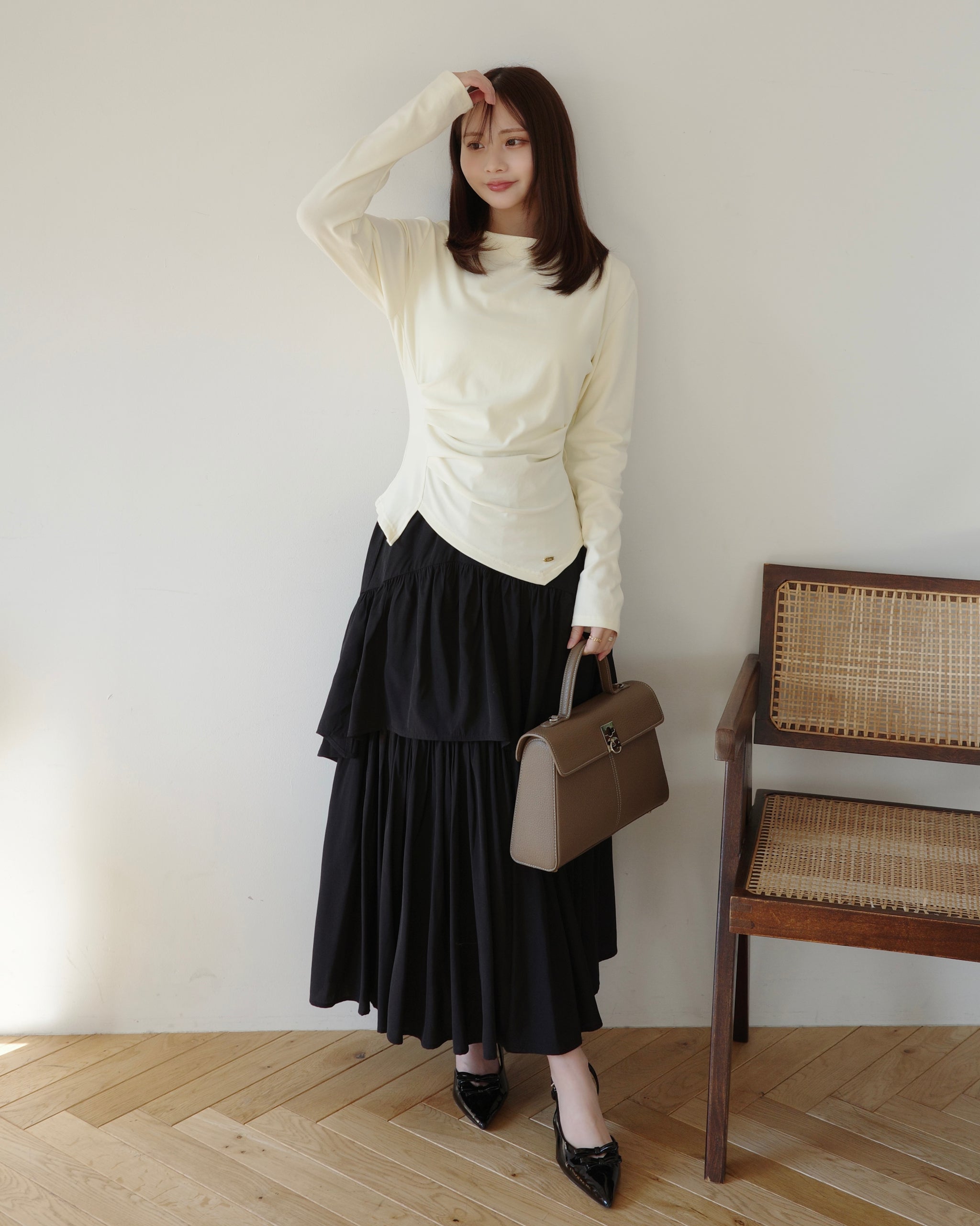 MaisondeLylaドレープトップスティアードスカートセットアップ ティアードロングスカート – Maison de Lyla