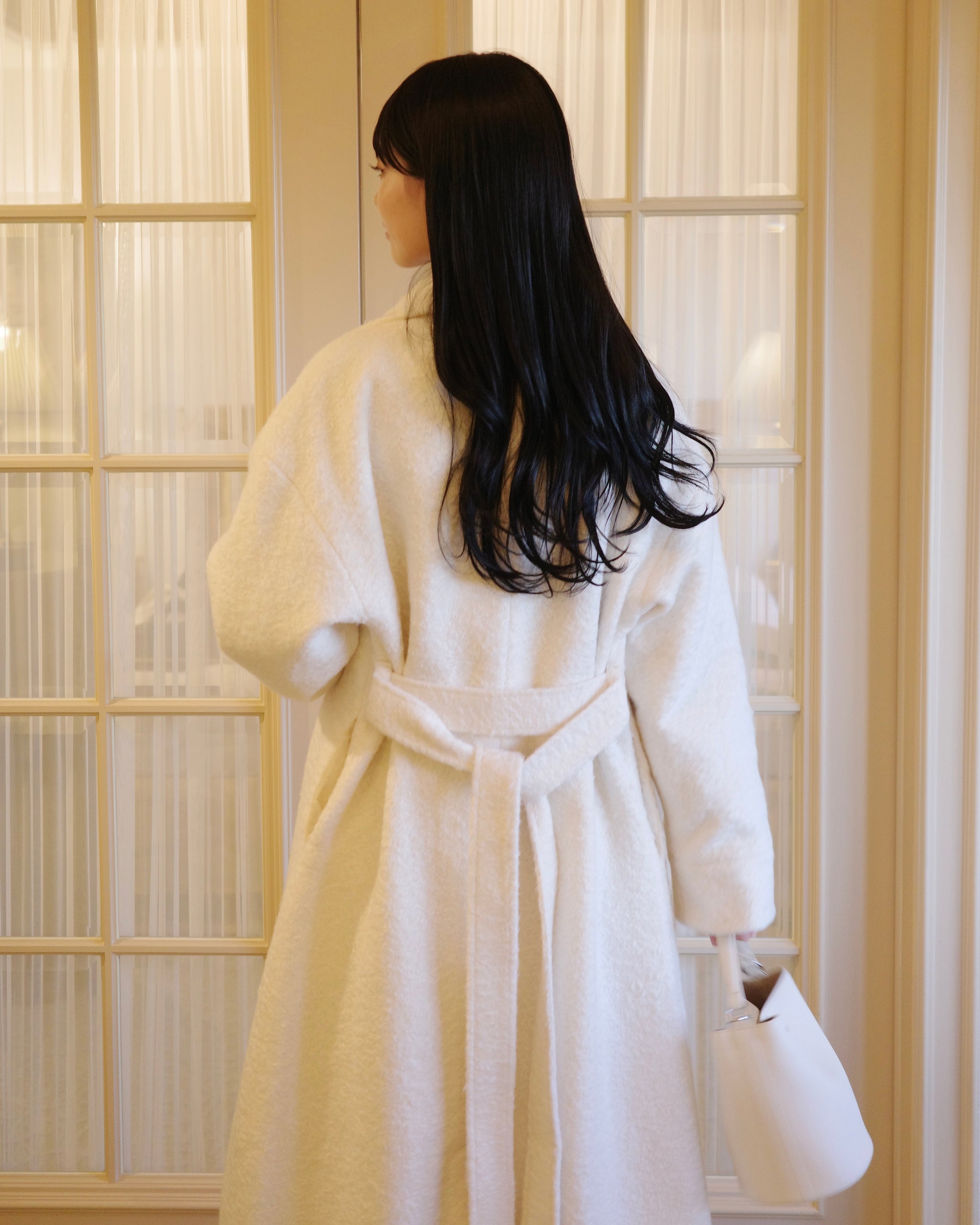 お得なセット割】ダブルボタンロングコート＋ニットカーディガンセット