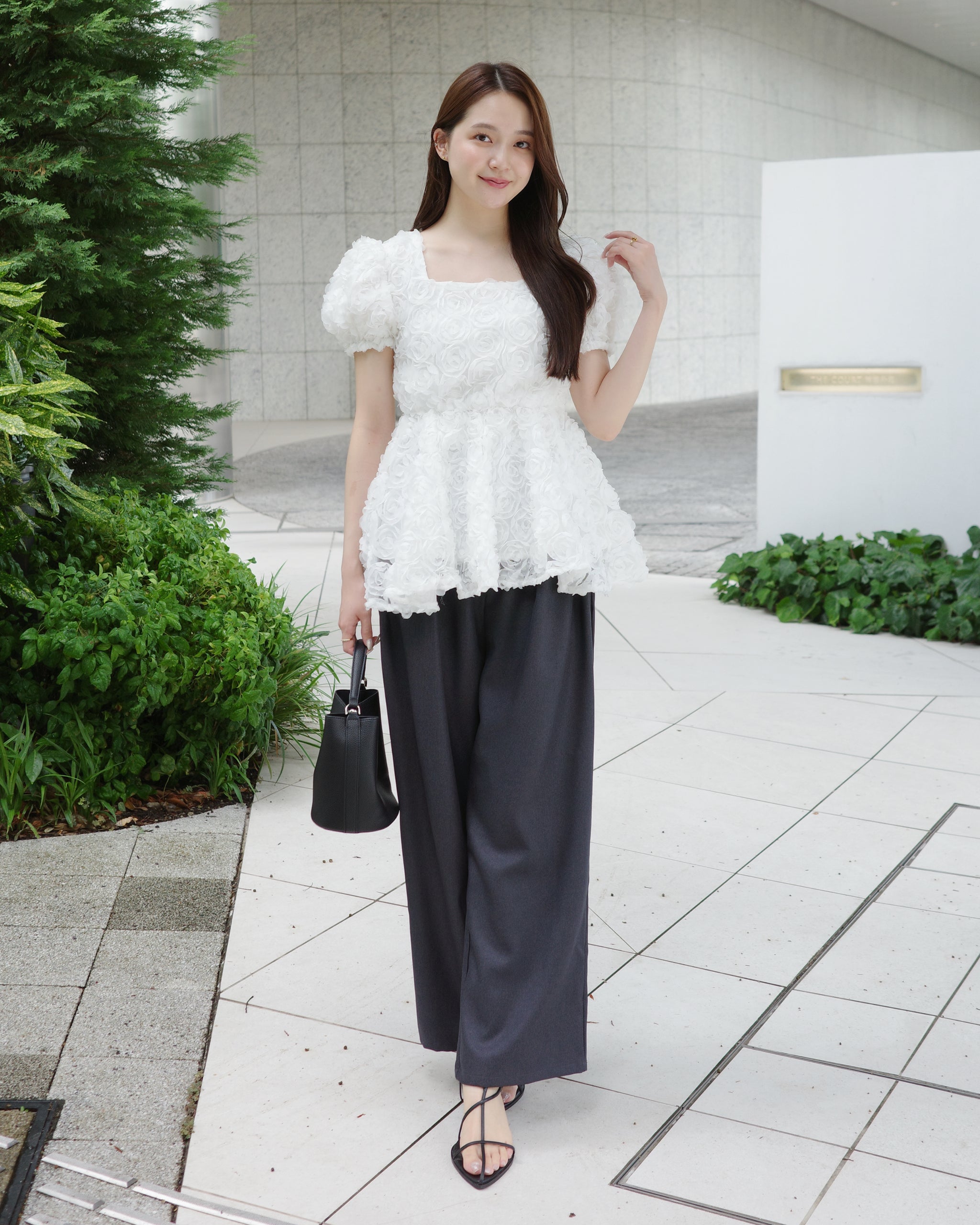 Double waist wide パンツ　マルチ UNISEX》Wool Mixed Double Cloth Side Marvelt Wide Pants