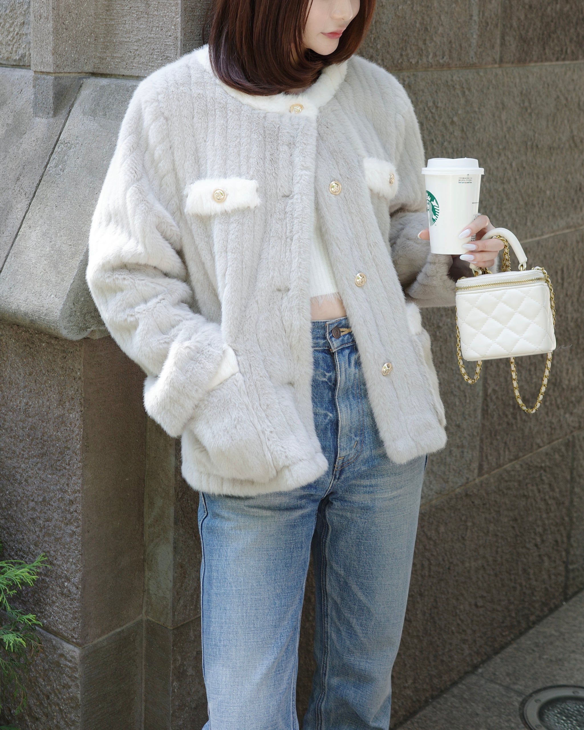 ノーカラーファーコート – Maison de Lyla