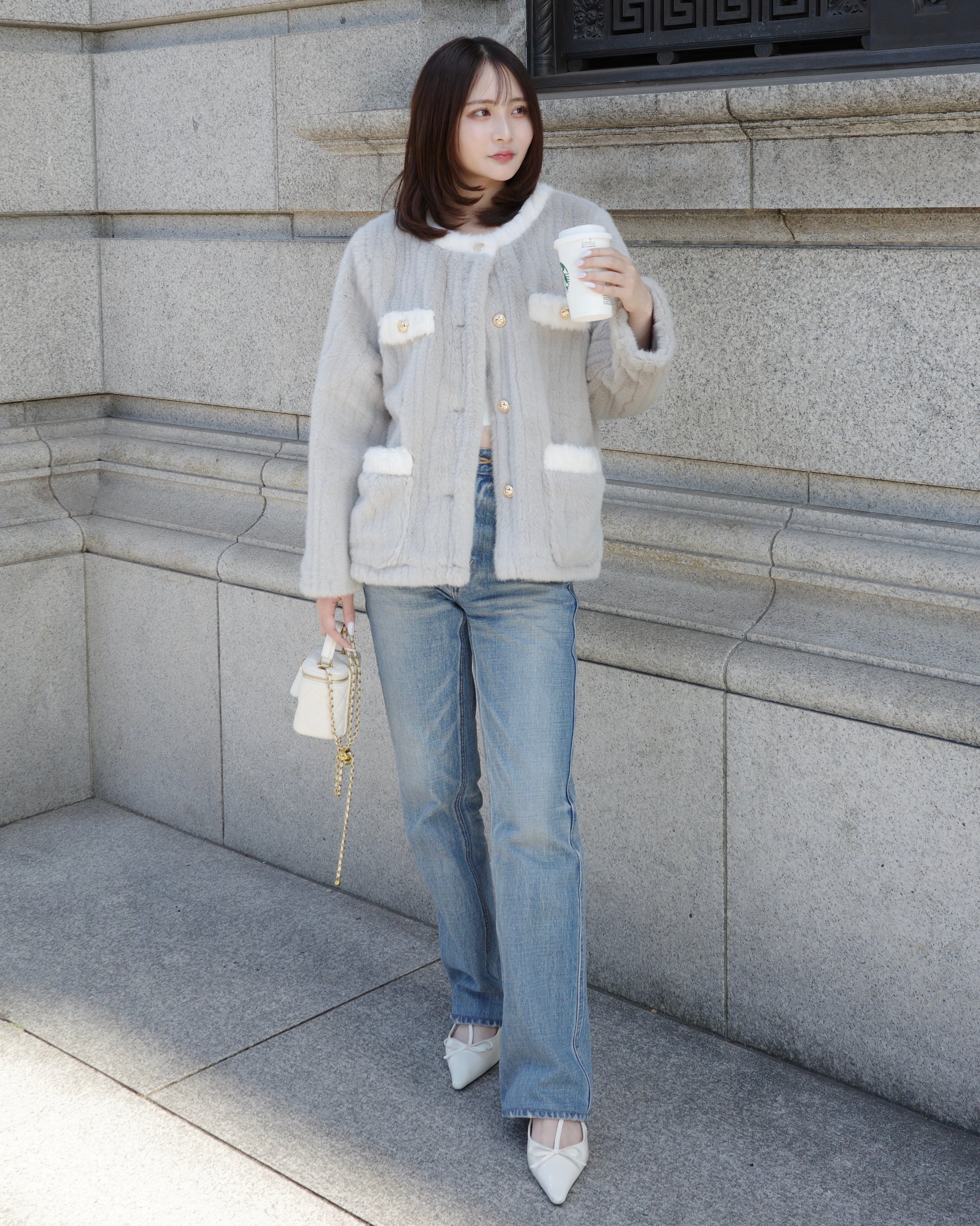 ノーカラーファーコート – Maison de Lyla