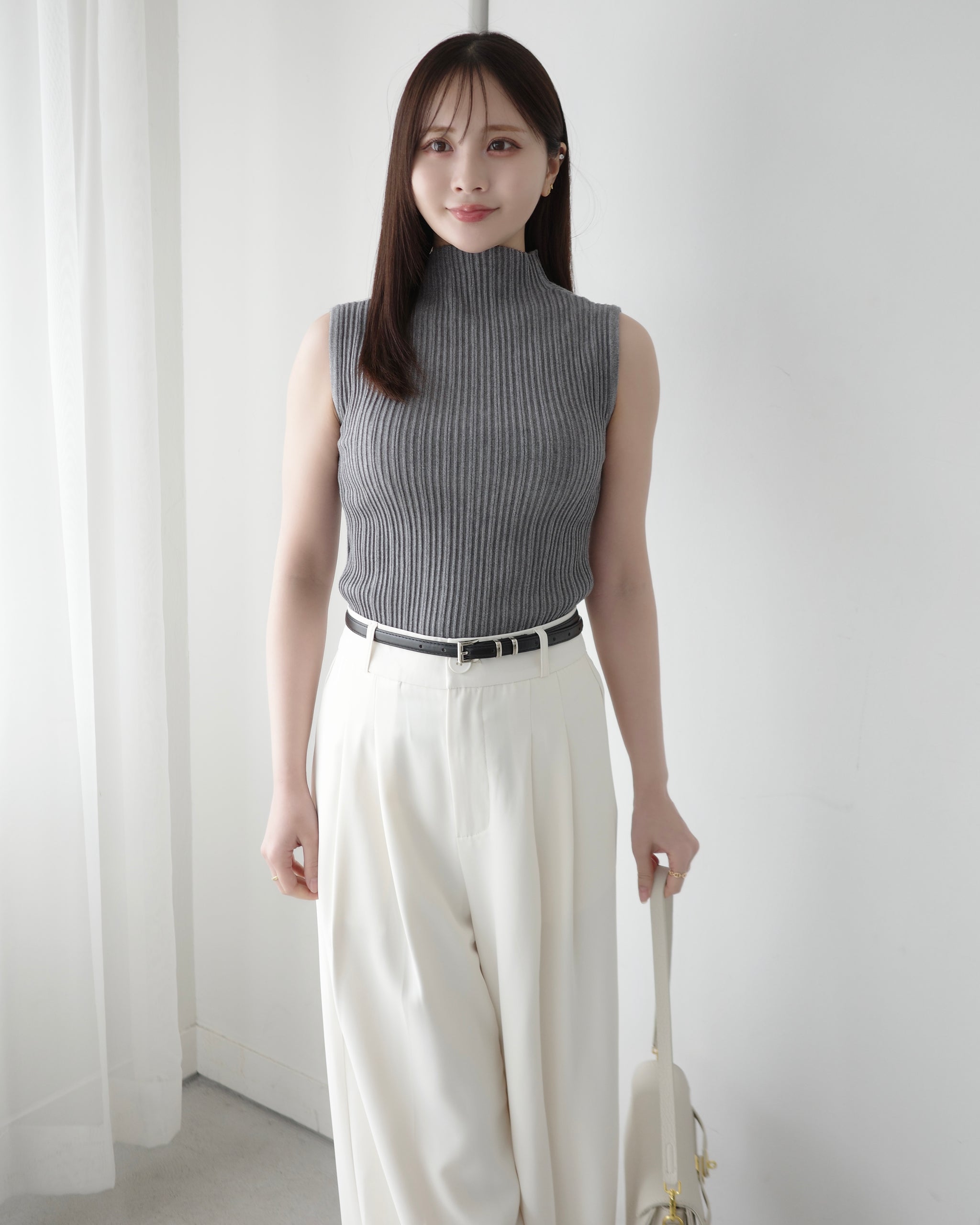 ノースリーブリブニットトップス ノースリーブリブニットトップス – Maison de Lyla