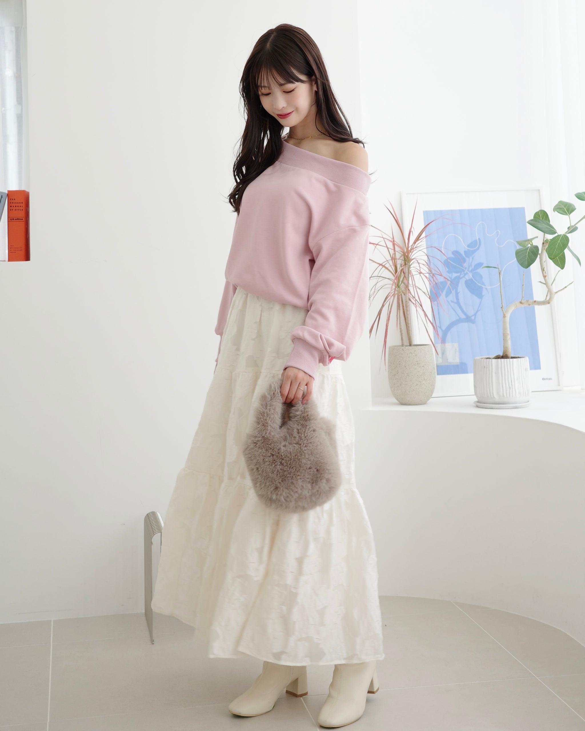 フラワージャガードスカート – Maison de Lyla