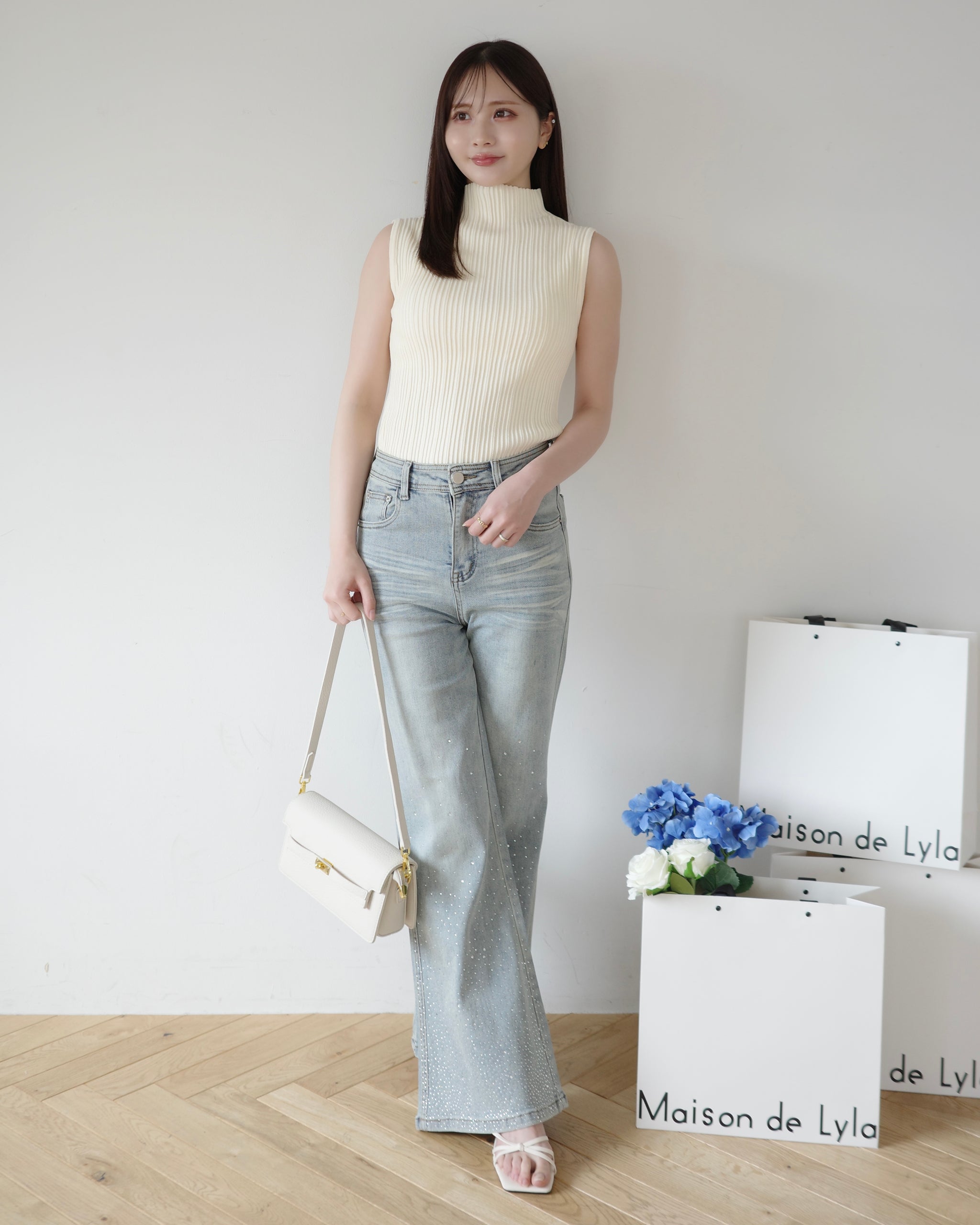 maison de R リブニットトップス ノースリーブリブニットトップス – Maison de Lyla