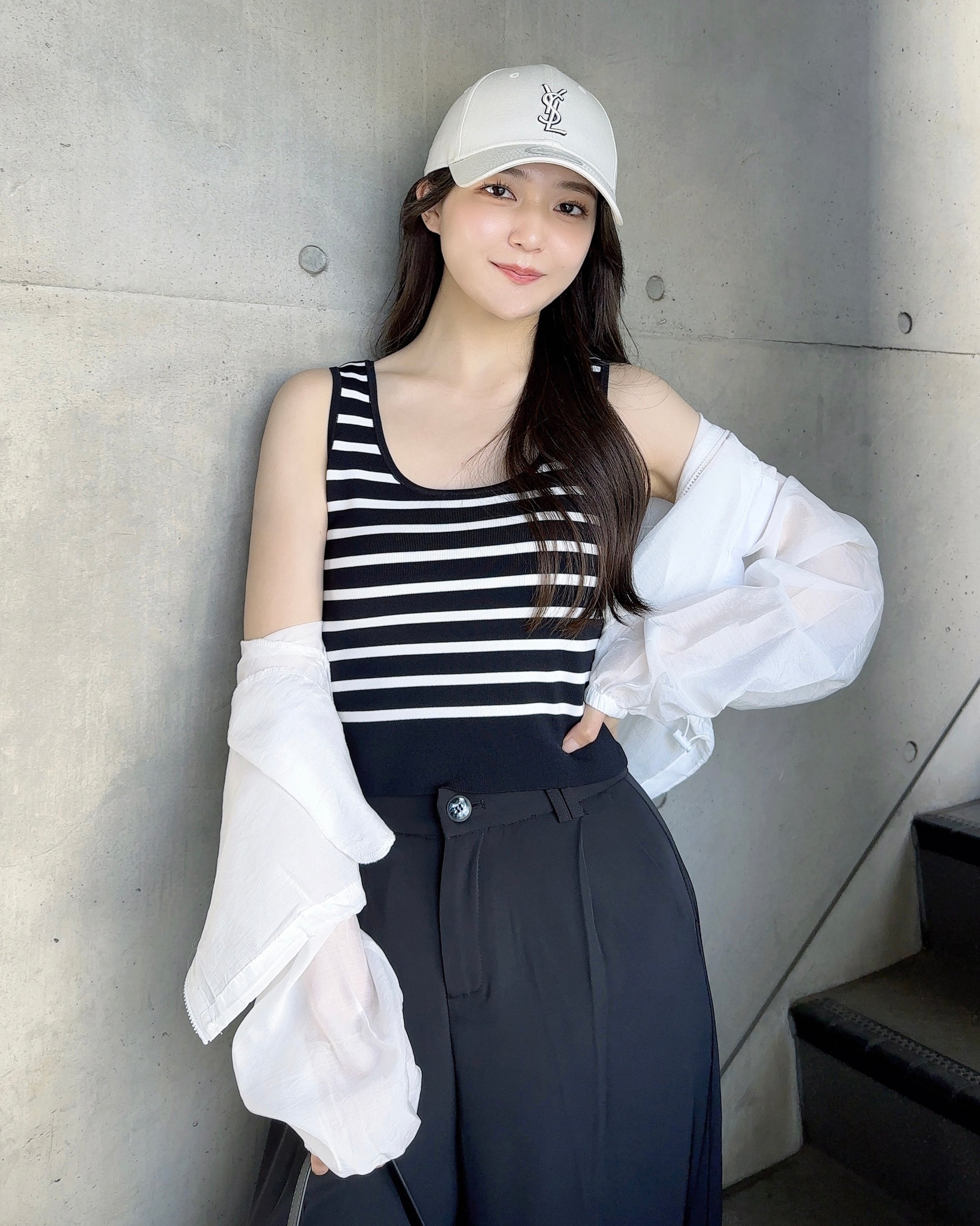 【THEAIRTOWN】dobbit botton sk ボタンラップスカート★ ボーダークロップドタンクトップ – Maison de Lyla