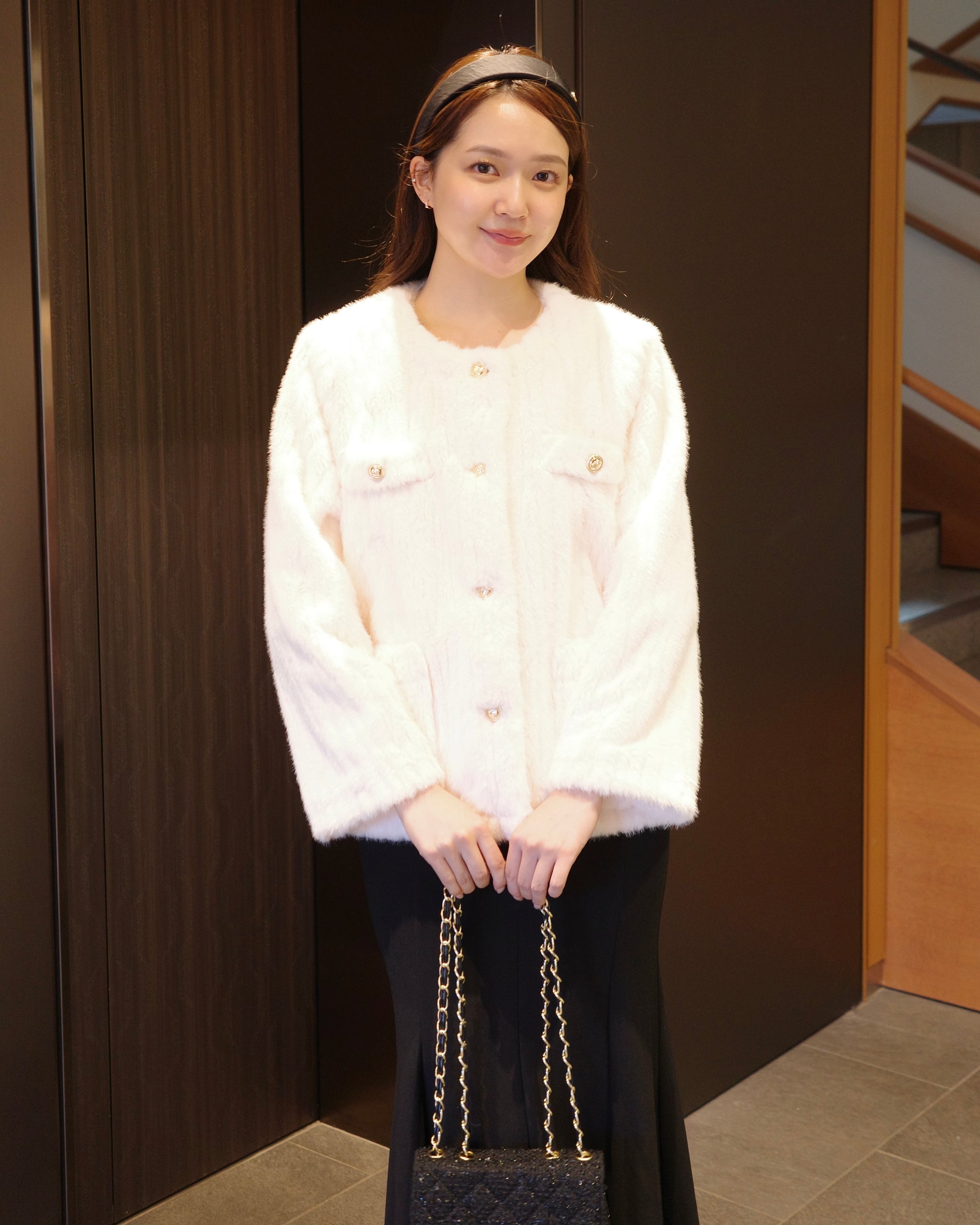 ノーカラーファーコート – Maison de Lyla