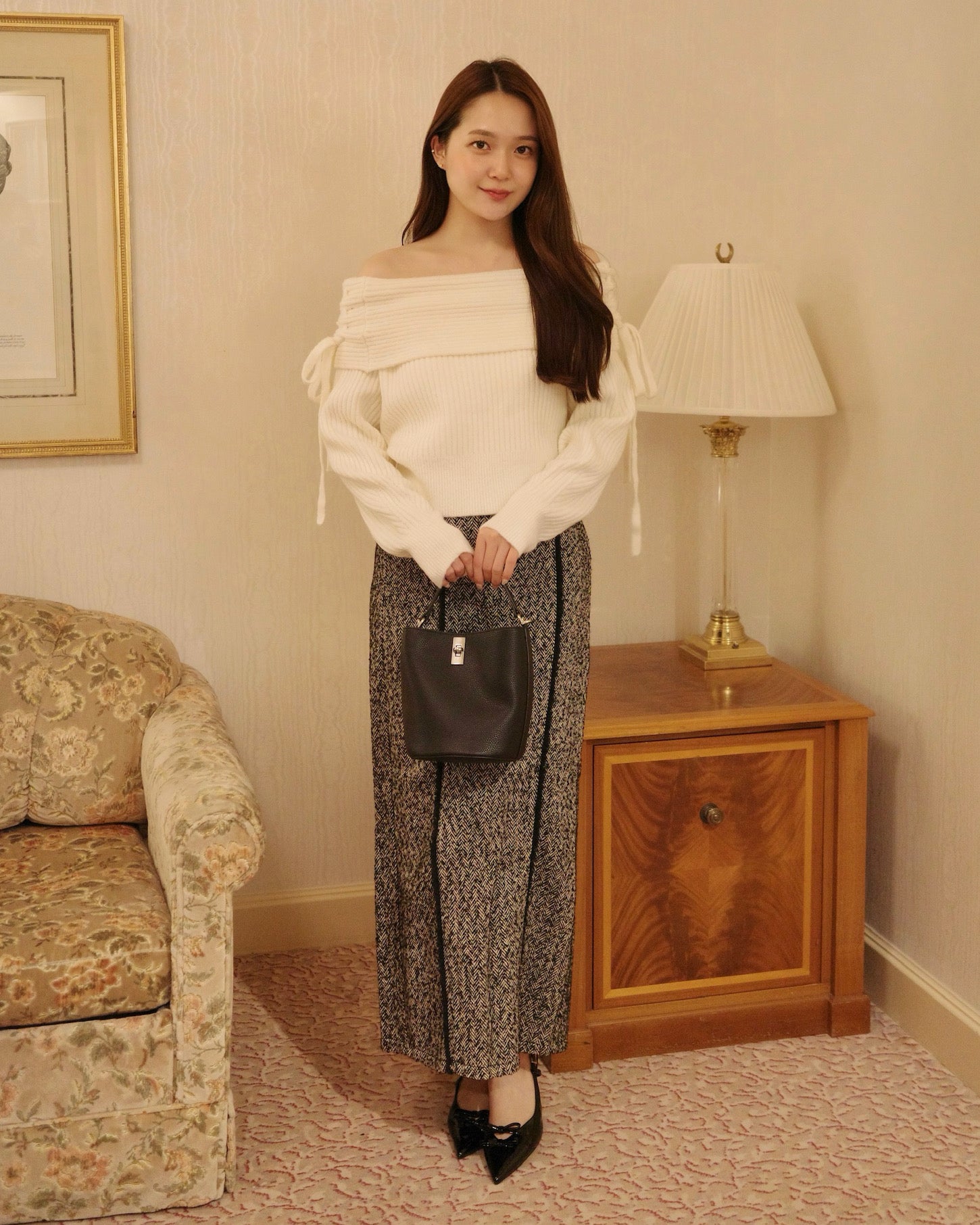 未使用　マテリア　ツイード　美ライン　スカート　セットアップ　３６/３８ 未使用 マテリア ツイード 美ライン スカート セットアップ 36