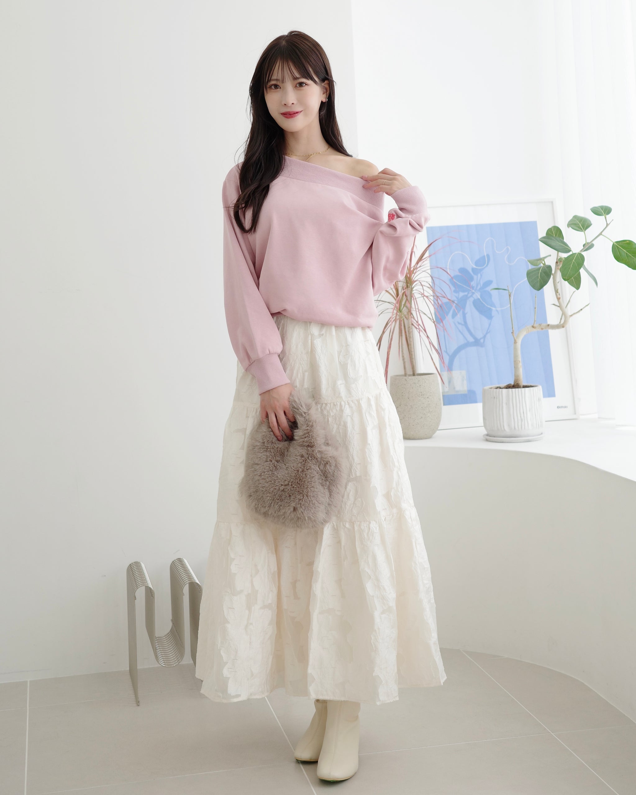 フラワージャガードスカート – Maison de Lyla