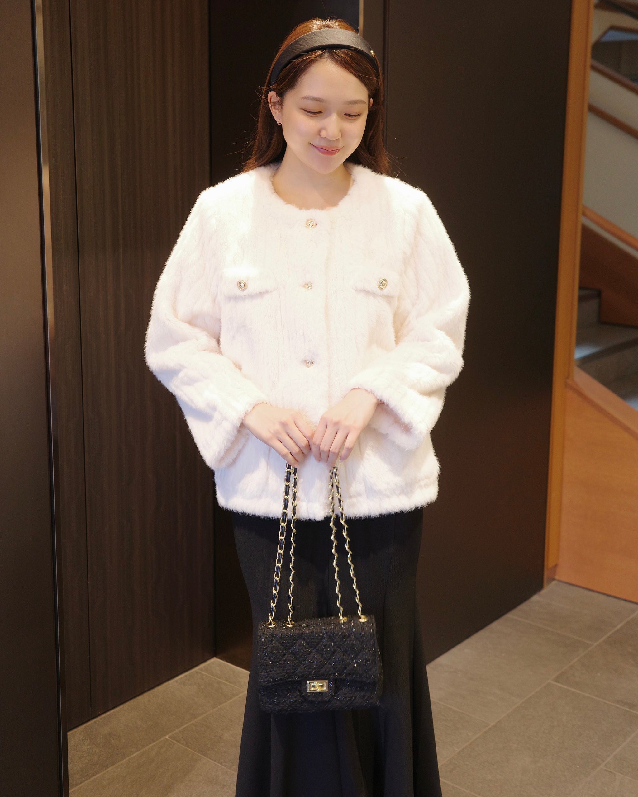 ノーカラーファーコート – Maison de Lyla