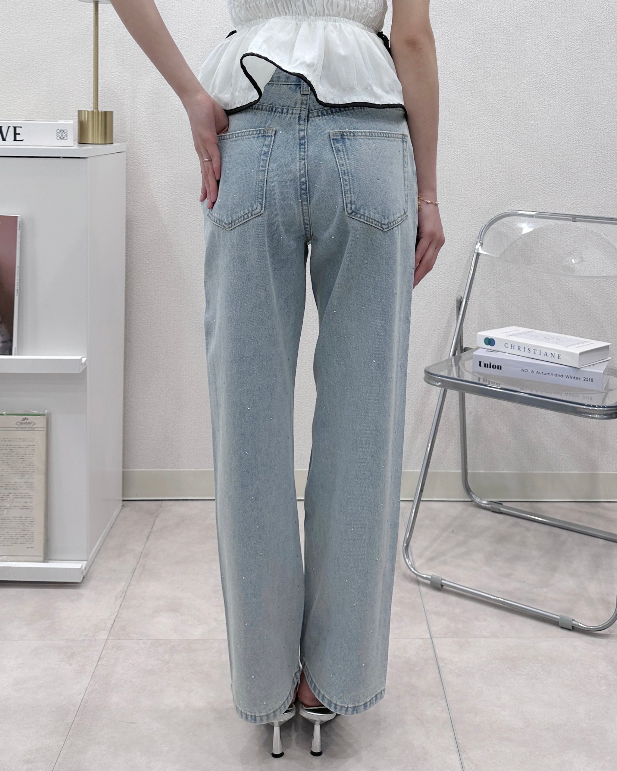 maison de soil メゾンドソイル *コットンリネンデニムパンツ*1