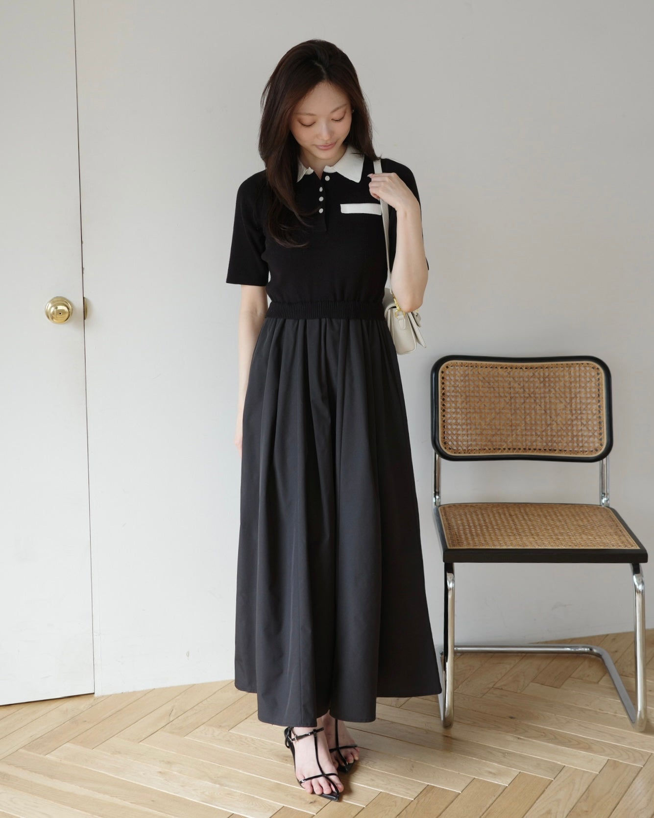 6.25(Thu.)21:00新色販売】ポロニットドッキングワンピース – Maison