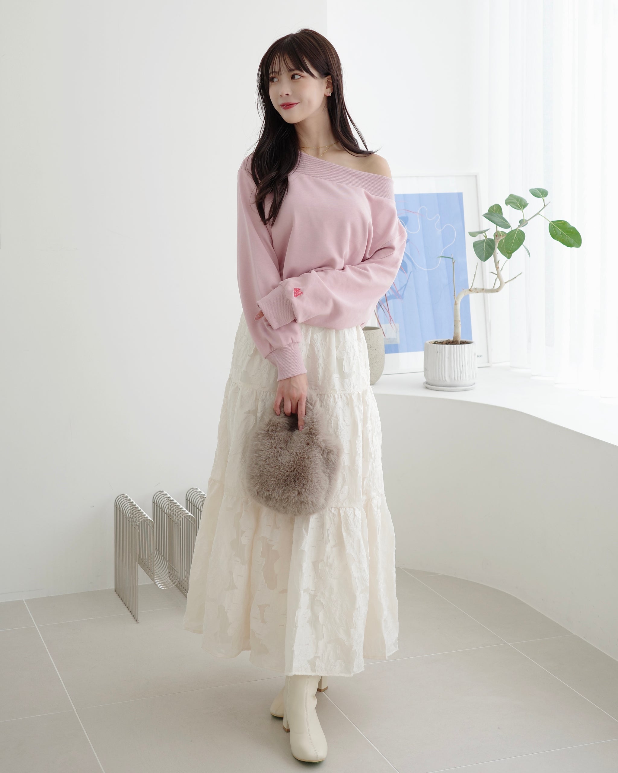 ワンダフルワールド 花柄 生成り ロングスカート ワンダフルワールド 花柄 生成り ロングスカート スカート