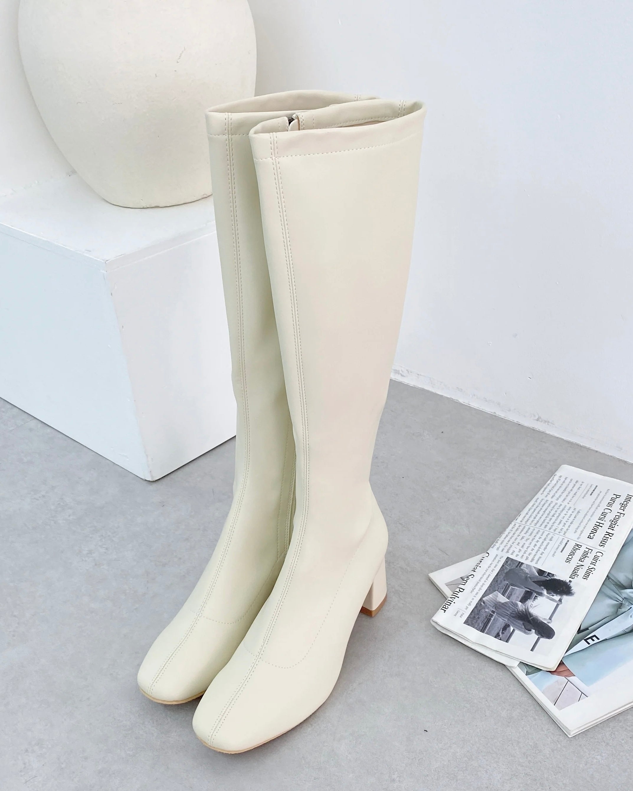 チャンキーヒールロングブーツ – Maison de Lyla